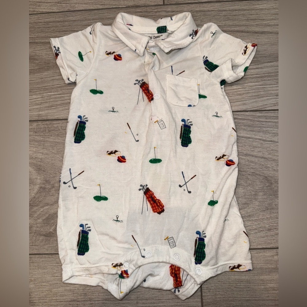 ANGELDEAR Golf-Themed Baby Romper
